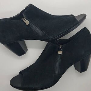 Munro Women Open Toe Ankle Boots Luisa Black 8.5